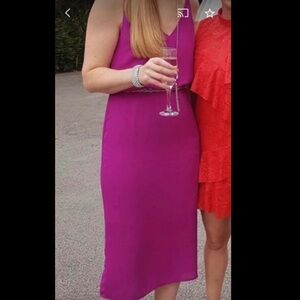 Oasis Pink Slip Midi Dress Spaghetti Strap Sleeveless
